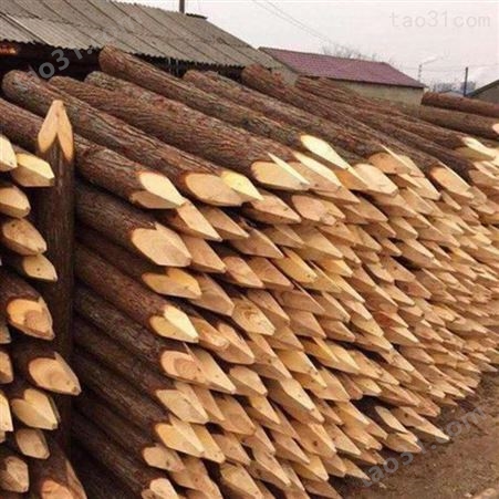 园林绿化杉木桩出售 胜洁木业 防洪杉木桩施工