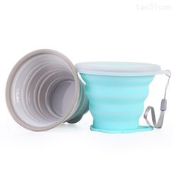 科安食品级硅胶杯子 户外折叠水杯 可伸随身缩漱口杯