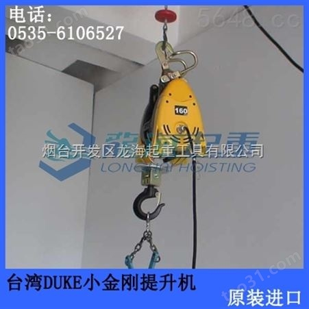 DUKE迷你电动葫芦，水管设施，360度转环钩，中国台湾原装