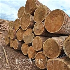 邦皓木材厂俄罗斯红松木方定制加工红松原木古建圆柱板材