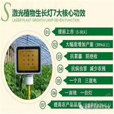 红皎阳激光植物大棚补光灯 C101 一亩地一个灯一个月三度电提前上市增产30%使用
