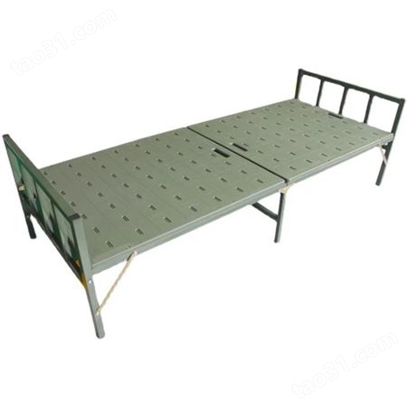 涯宝加固简便式折叠床户外钢塑折叠行军床加厚材质应急救灾两折床