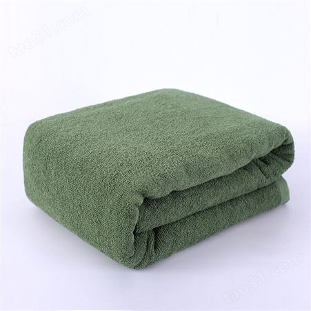 涯宝夏季单人军绿色全棉毛巾被防寒保暖救灾毛巾毯纯色应急羊毛毯