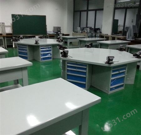 鸿晟达中山钳工台  6工位学生钳工桌  重型六角钳工台